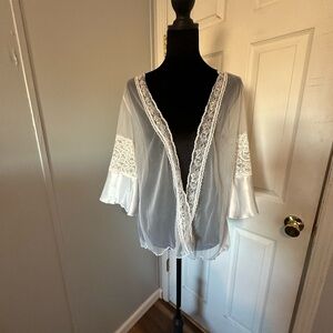 Vintage Sears Elegant White Lace Trim Women's Top